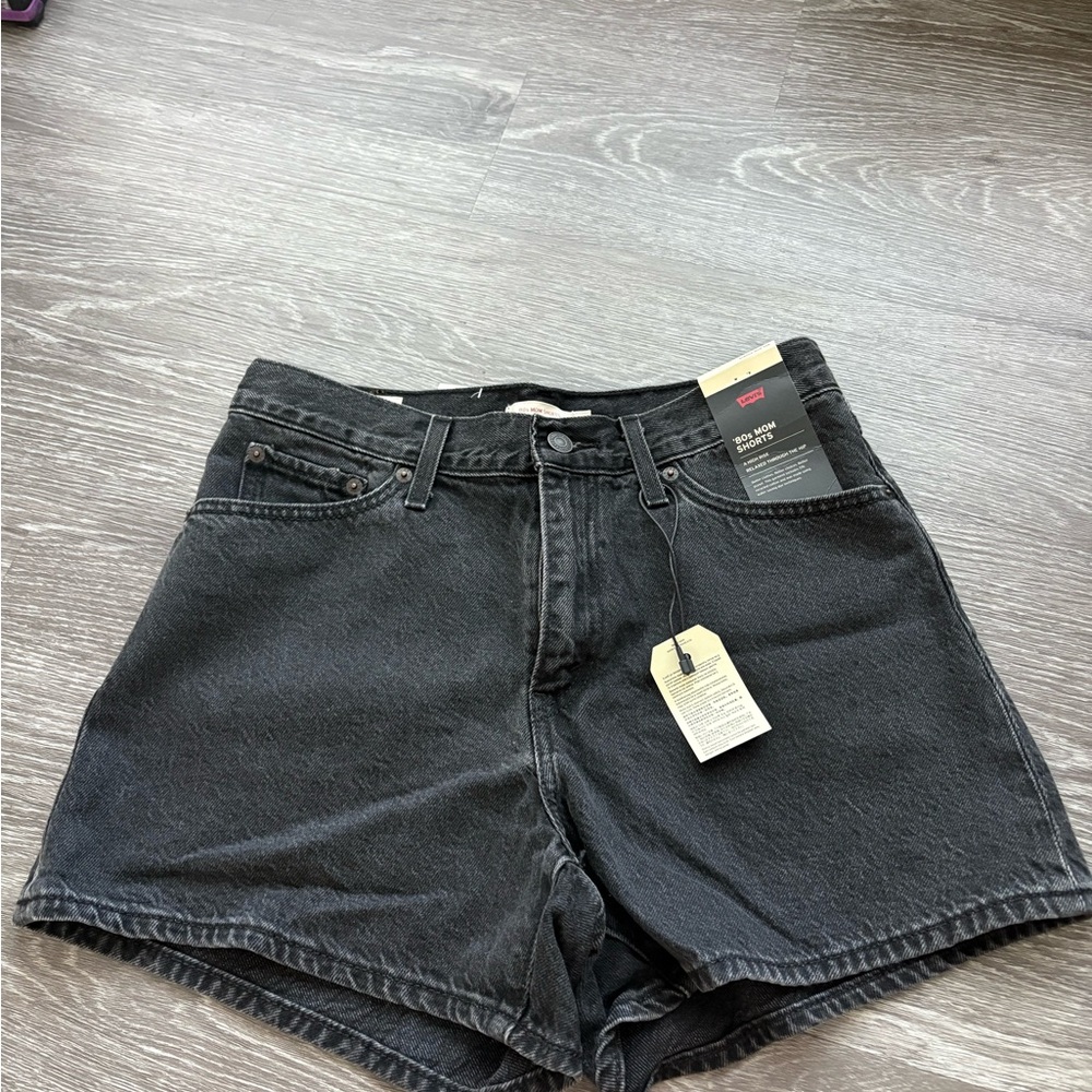 Levi's Black Denim Mom Shorts